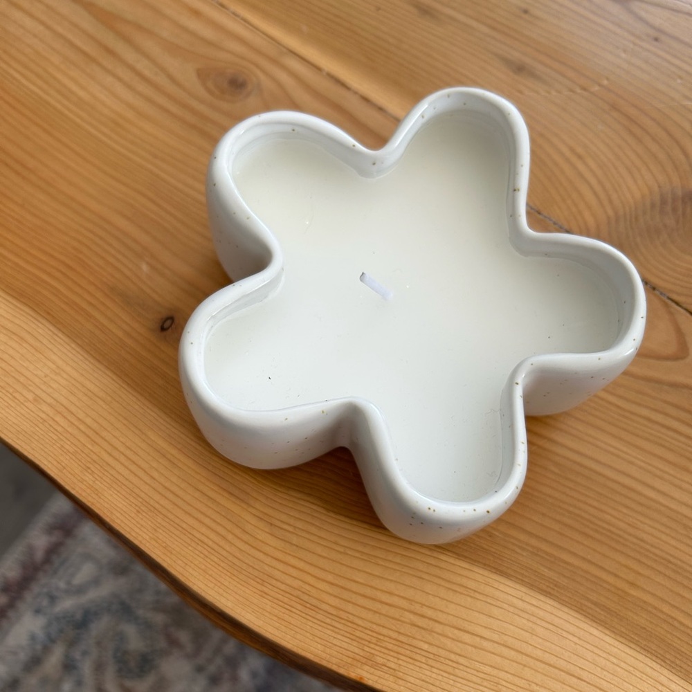 White Flower-Shaped Candle